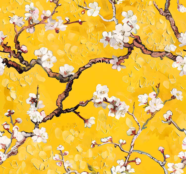 Floral spring pattern the yellow wallpaper - TenStickers