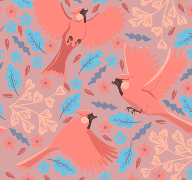 Bird Motif Pattern birds wallpaper - TenStickers