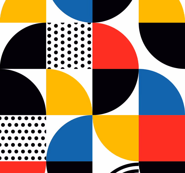 Wallpaper geometric geometric circles fusion - TenStickers