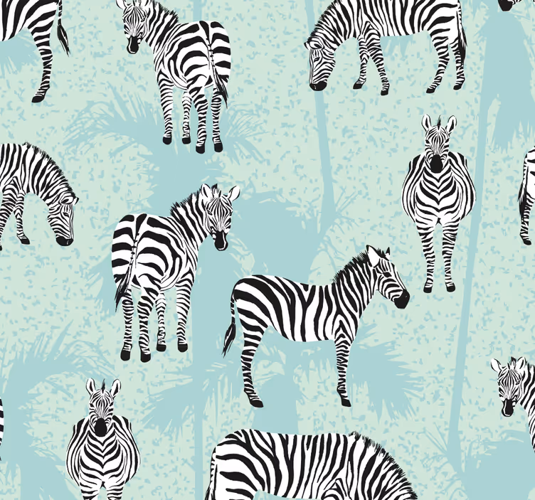 Wallpaper zebra in zebra pattern - TenStickers