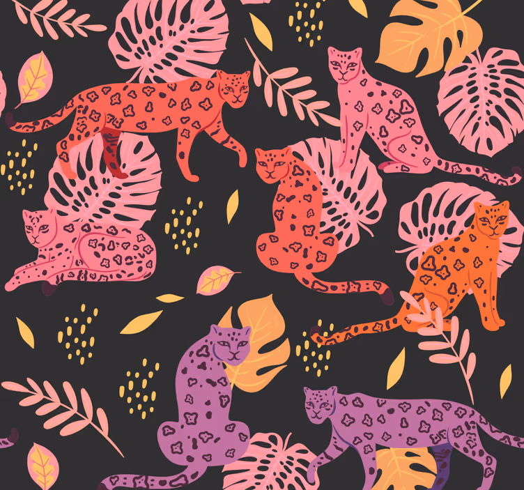 Tropical Fauna Motif cute animal wallpaper - TenStickers