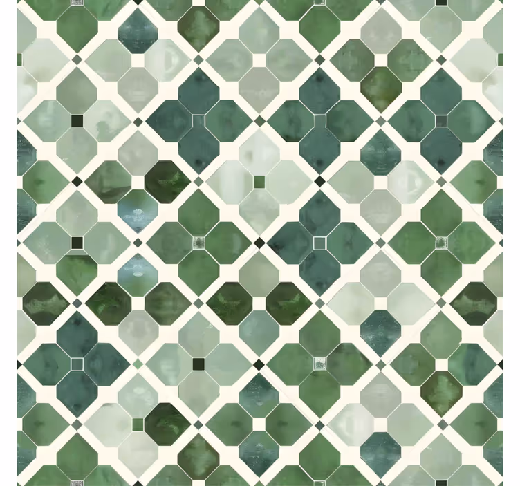 Arabian green pattern tiles wallpaper - TenStickers