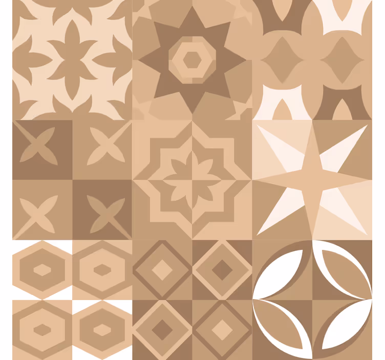Portuguese beige tiles wallpaper - TenStickers