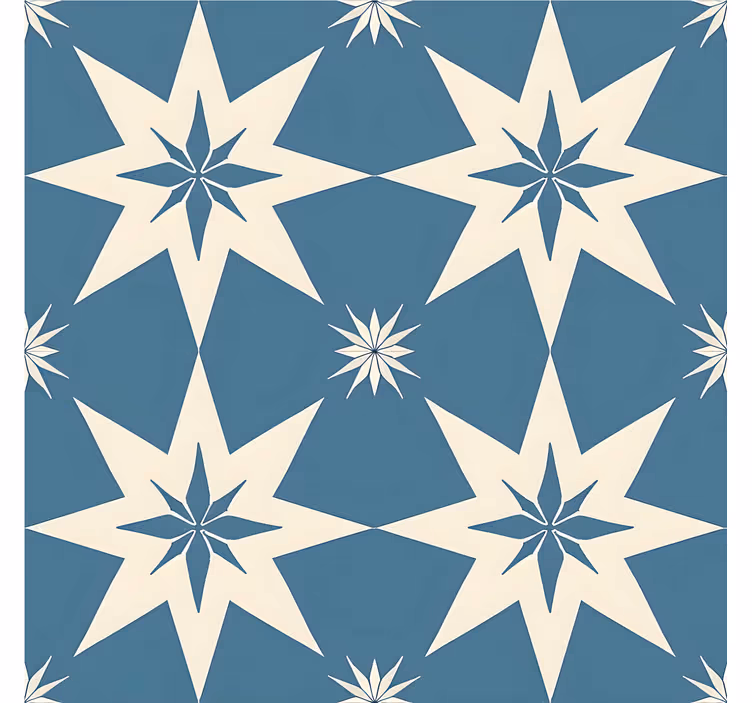 Blue starry design tiles wallpaper - TenStickers