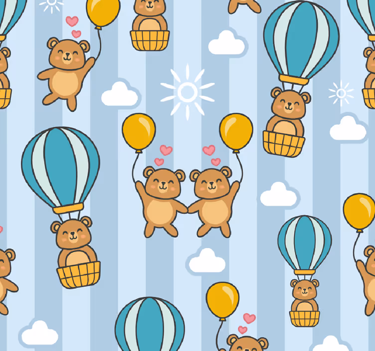Balloon Teddies wallpaper for the nursery - TenStickers