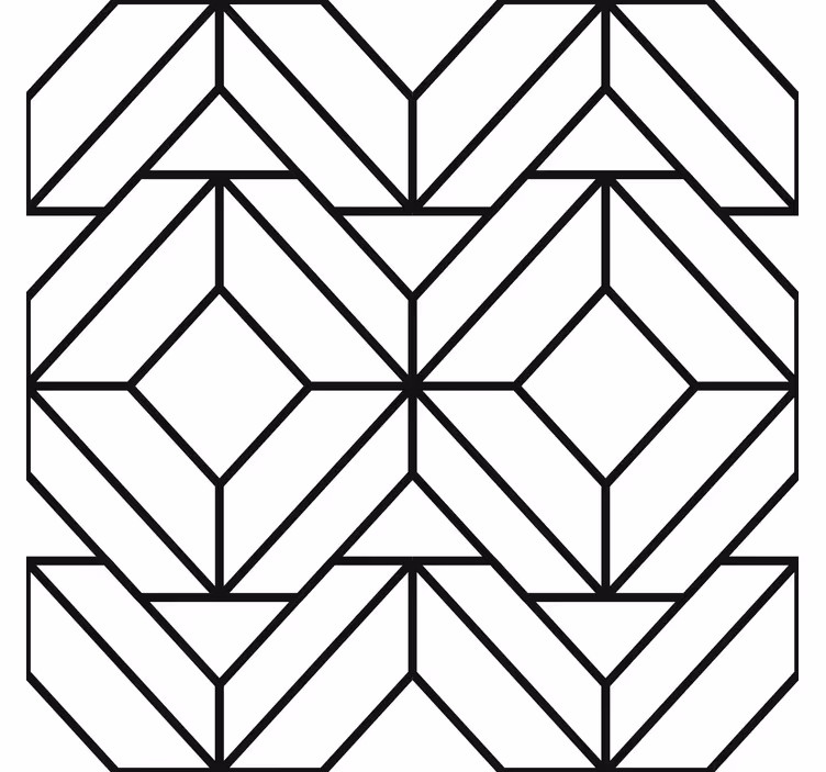 Black and white geometric pattern modern wallpaper - TenStickers