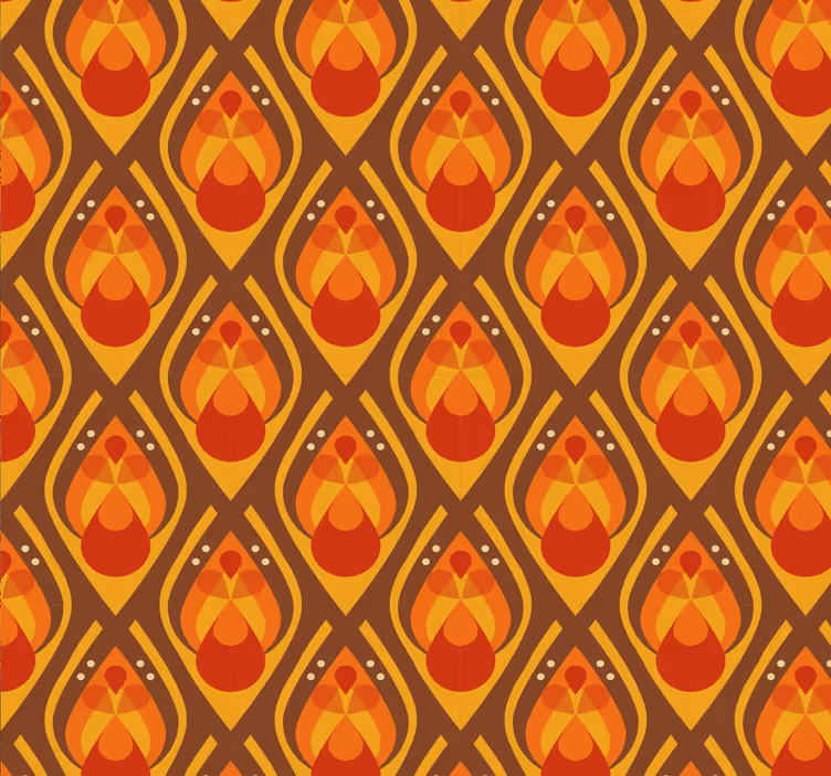 70's geometric illustrations spotty wallpaper - TenStickers
