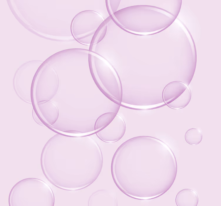 Pink Bubbles Kids Pattern Wallpaper - TenStickers