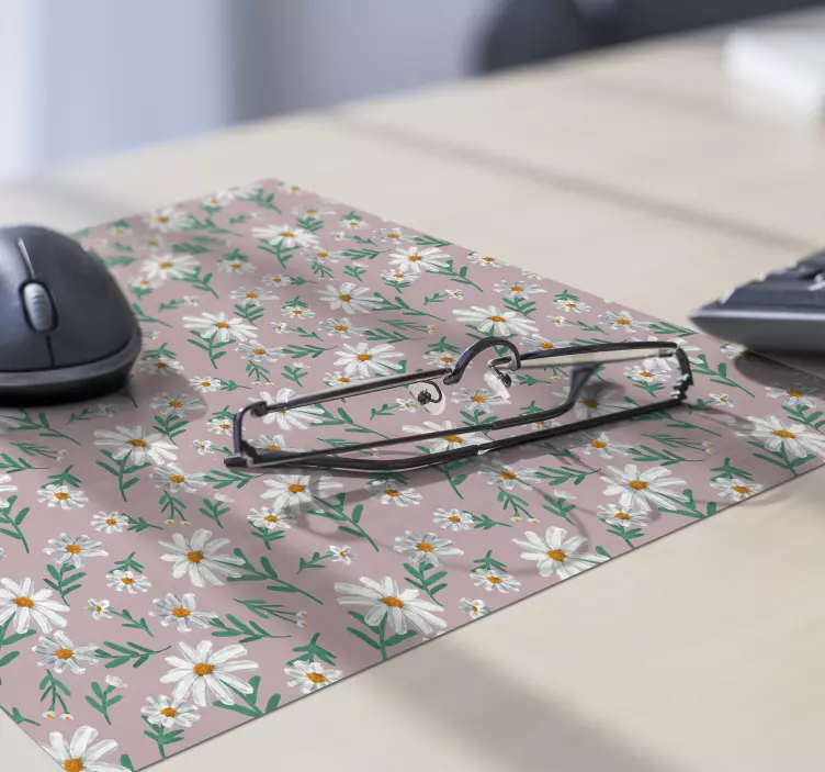 70's Daisy flower pink floral mouse pad - TenStickers