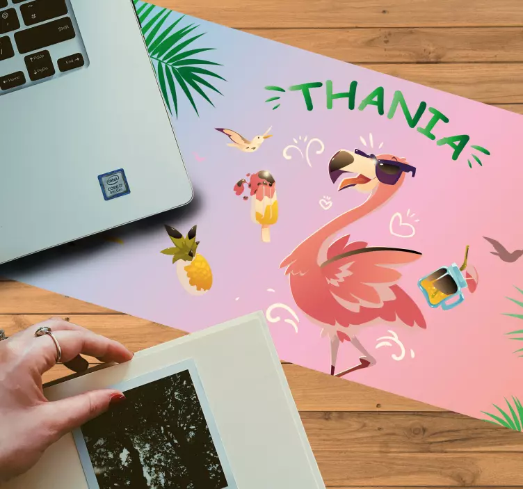 Tropical Flamingo personalised mouse pad - TenStickers