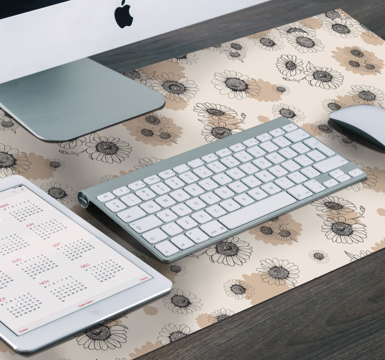 Beige Floral Pattern mouse pad patterns - TenStickers