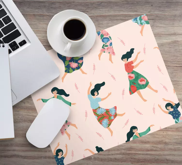 Girl power pattern colorful original mouse pad - TenStickers