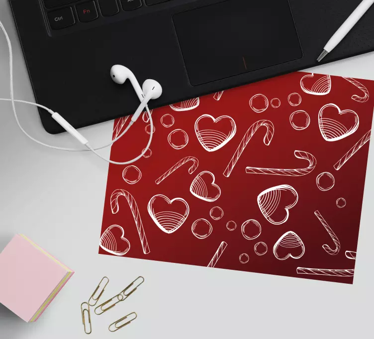 Sweet Heart Patterns christmas mouse pad - TenStickers