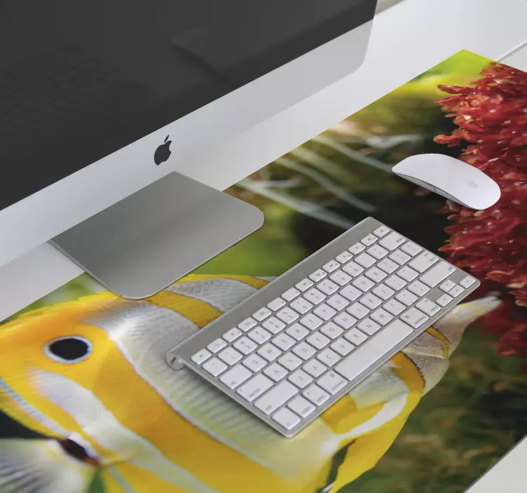 White and yellow fish XXL mouse pad - TenStickers