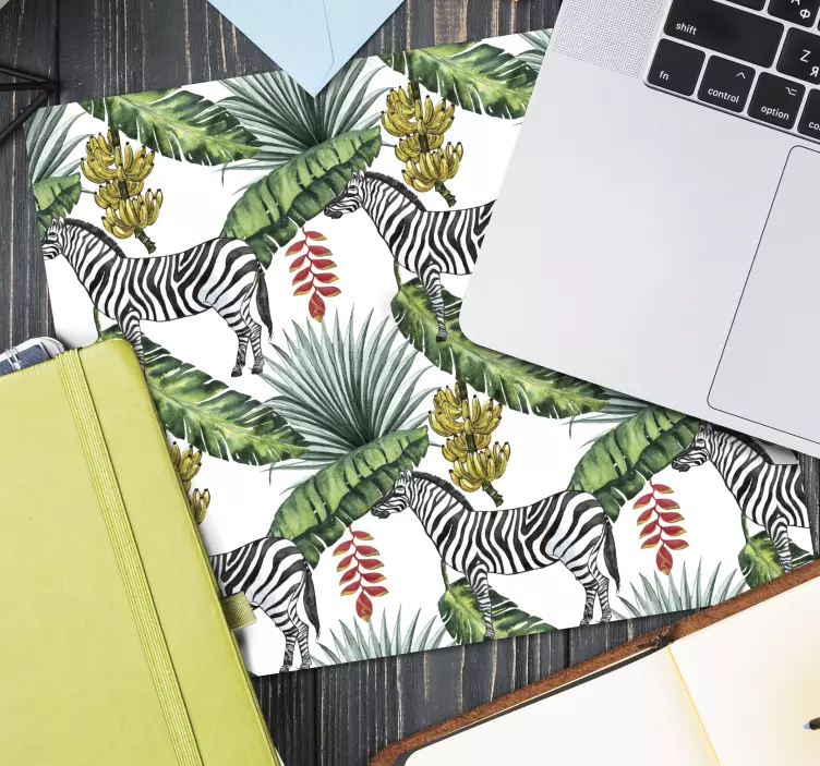 Zebra Leaf Print mouse pad patterns - TenStickers