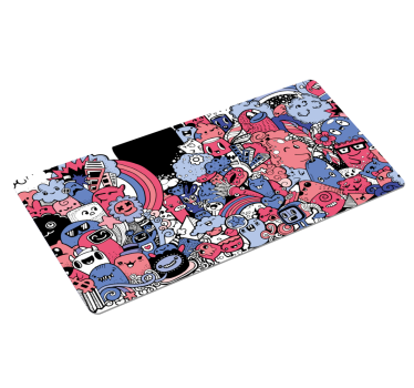 Happy cartoon monsters doddle anime mouse pad - TenStickers
