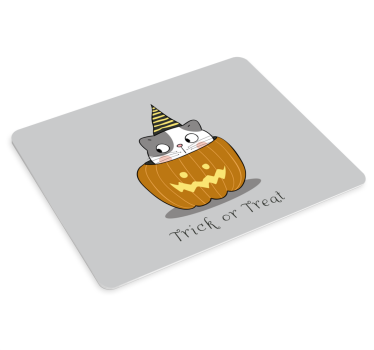 Gaming mouse pad whimsical cat pumpkin design - TenStickers