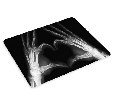 Gaming mouse pad with heart-shaped skeleton hands - TenStickers