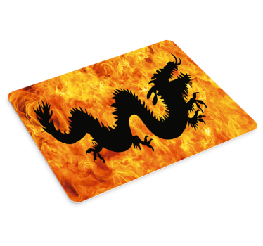 Gaming mouse pad fire dragon silhouette - TenStickers