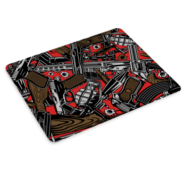 Gaming mouse pad with bold weaponry design - TenStickers