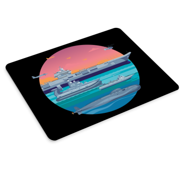 Gaming mouse pad naval fleet scene - TenStickers