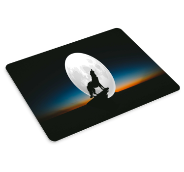 Gaming mouse pad wolf howling at the moon - TenStickers