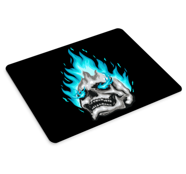 Gaming mouse pad with fiery skull design - TenStickers