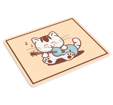 Cute cat playing guitar gaming mouse pad - TenStickers