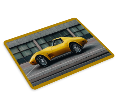 Sleek yellow sports car gaming mouse pad - TenStickers