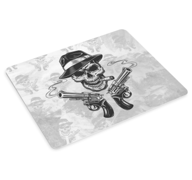 Gaming mouse pad skull with guns design - TenStickers