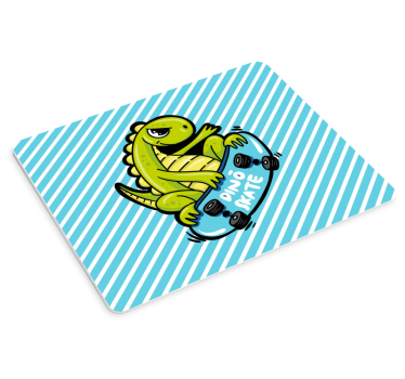 Gaming mouse pad playful dinosaur skateboard - TenStickers