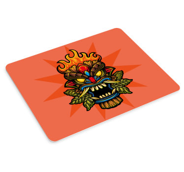 Gaming mouse pad fiery tribal mask - TenStickers