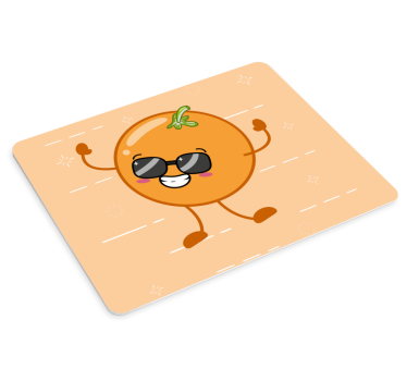 Gaming mouse pad cheerful orange character - TenStickers