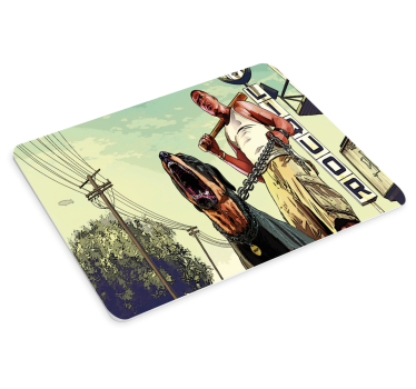 Gaming mouse pad character with dog - TenStickers