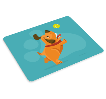 Playful dog catching ball gaming mouse pad - TenStickers
