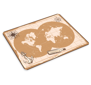 Classy beige worldmap map mouse mat - TenStickers