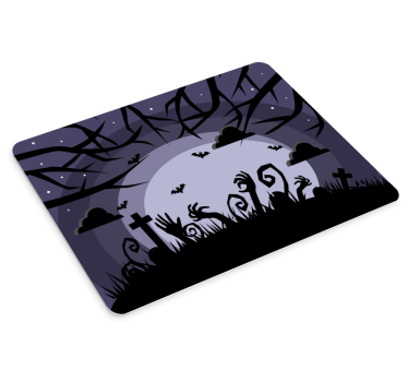 Eerie graveyard scene gaming mouse pad - TenStickers