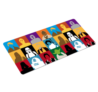 Gaming mouse pad character silhouettes collage - TenStickers