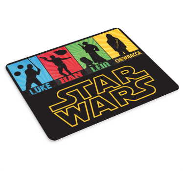 Gaming mouse pad with iconic character silhouettes - TenStickers