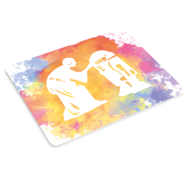 Gaming mouse pad iconic robot interaction - TenStickers