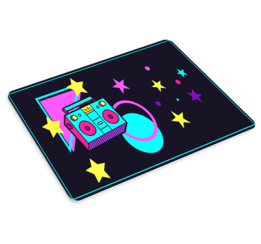 Gaming mouse pad retro boombox galaxy - TenStickers