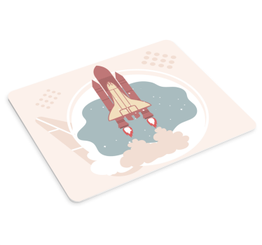Gaming mouse pad rocket launch adventure - TenStickers