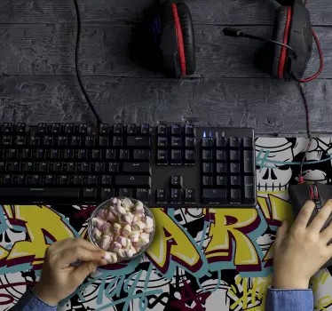 Graffiti personalizable gaming vinyl XXL mouse pad - TenStickers