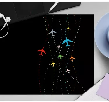 Colorful aircraft trails gaming mouse pad - TenStickers