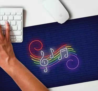 Colorful music notes gaming mouse pad - TenStickers