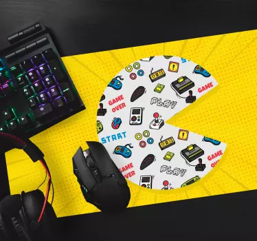 Colorful retro game symbols gaming mouse pad - TenStickers