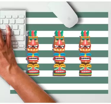 Colorful tiki faces gaming mouse pad - TenStickers