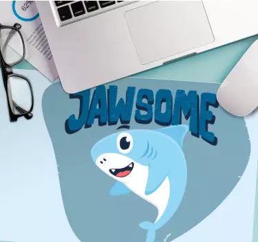 Cute shark graphic gaming mouse pad - TenStickers