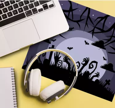 Eerie graveyard scene gaming mouse pad - TenStickers