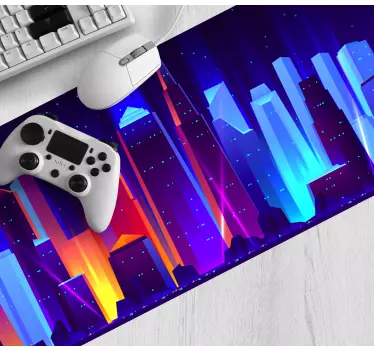Futuristic cityscape gaming mouse pad - TenStickers